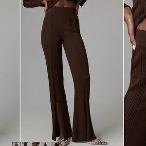Anthropologie NWT Daily Practice Flare Sweater Pants Brown Size XXS